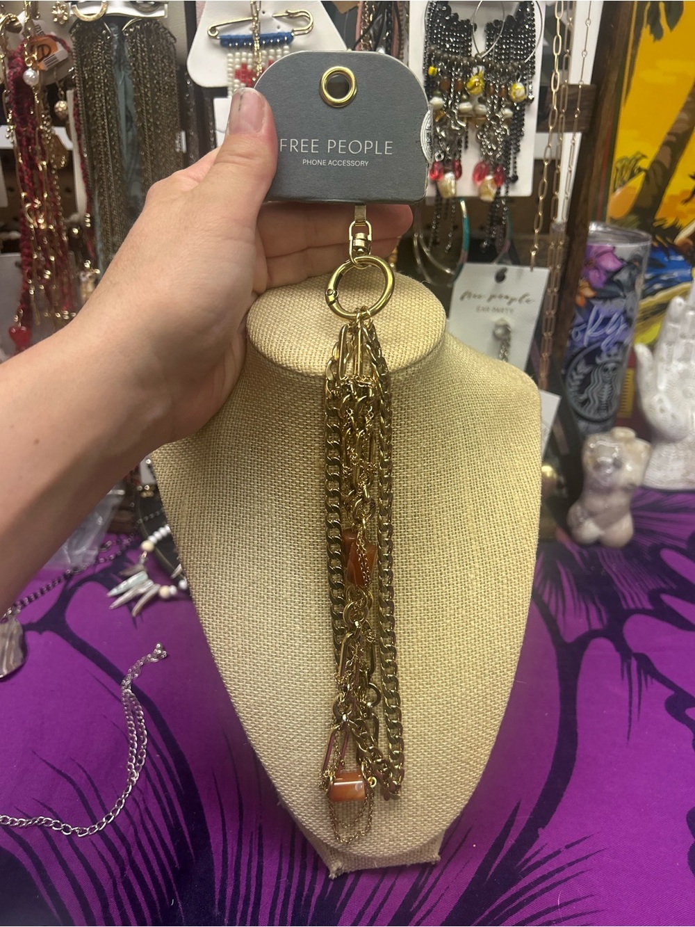 NWT Free People multi-chain phone accessory